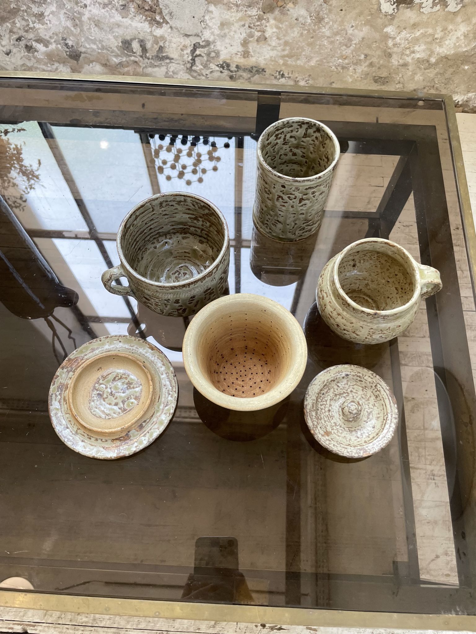 Stoneware herbal tea cup set La Hulotte Caylus