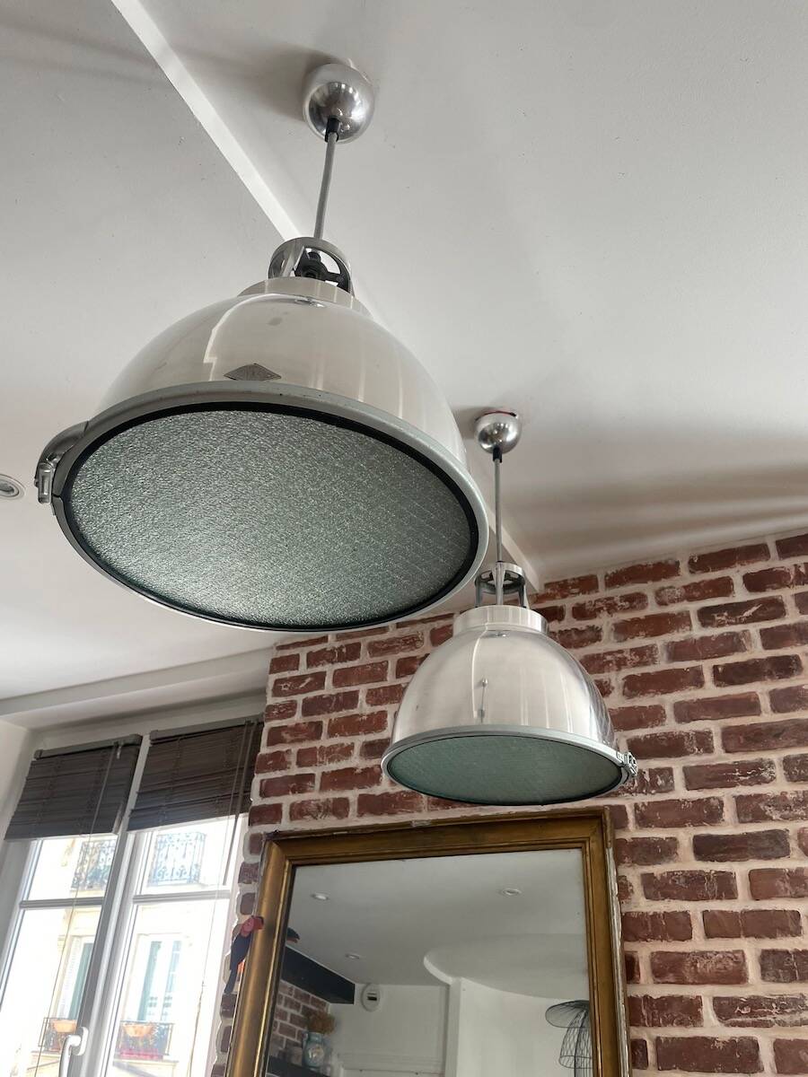 Pair of Original BTC England Titan Pendant Lights, Size 1