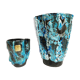 Pair of vintage Cyclops vases, Ice Cream Parlour enamels, 60s / 70s