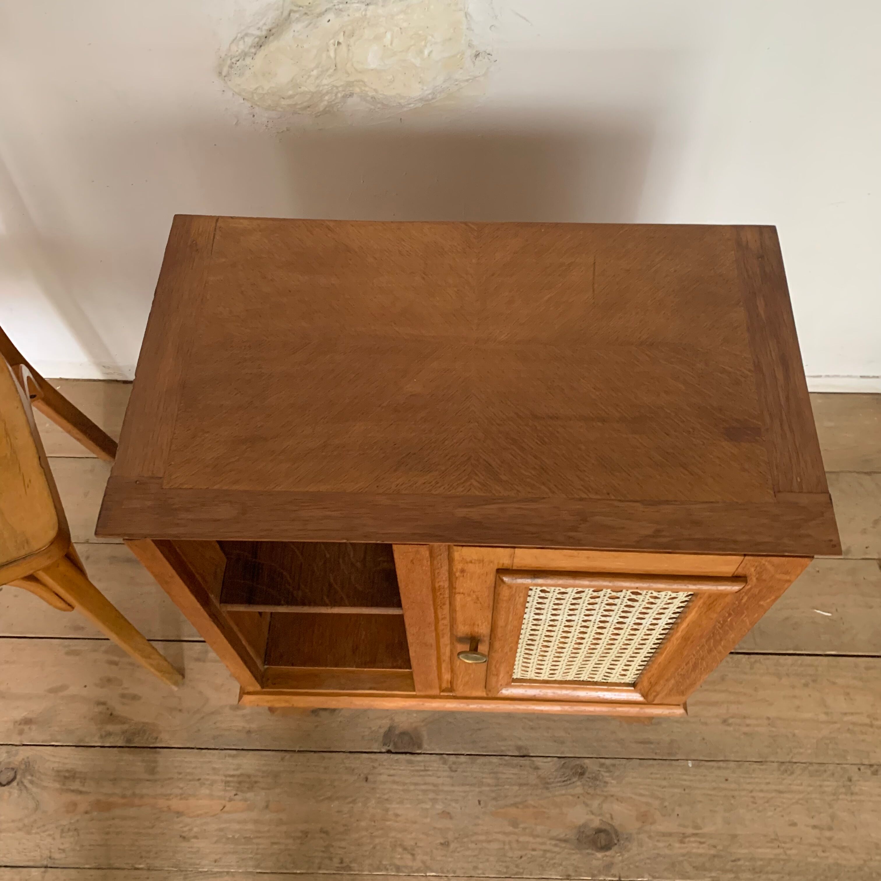 Vintage sideboard in oak compass feet and cannage