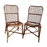 Paire d'anciennes chaises en rotin