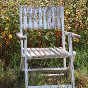 Set of 4 folding garden chairs in slatted wood – 1940 design