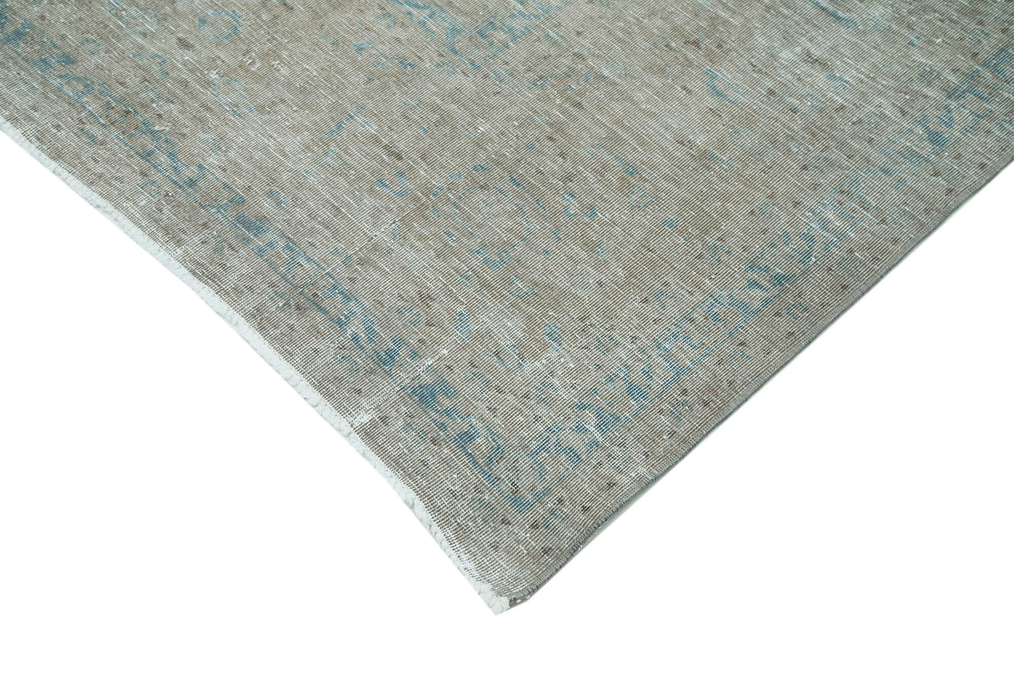 Handwoven persian overdyed 295 cm x 383 cm grey wool carpet