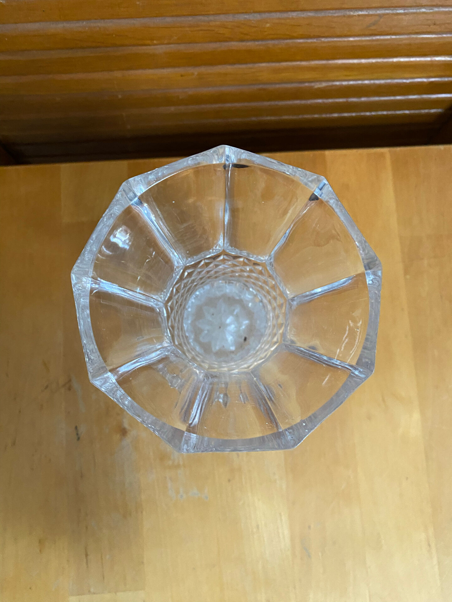 Antique vase val saint lambert model baden diamond cut crystal vintage