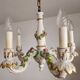 Handgeformt vergoldet vintage Porzellan Kronleuchter Capodimonte 1960er