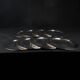 Set of 8 round serving platters or saucers in vintage stainless steel