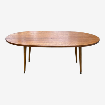 Oval wooden coffee table