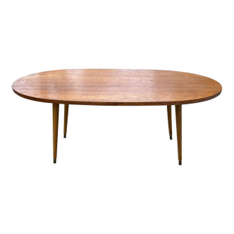 Oval wooden coffee table