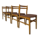 Set of 4 Vintage Branko Ursic Dining Chair: 1970s Scandinavian Wood & Brown