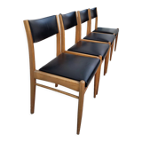Series of 4 vintage Scandinavian chairs 1950