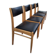 Série de 4 chaises scandinave vintage 1950