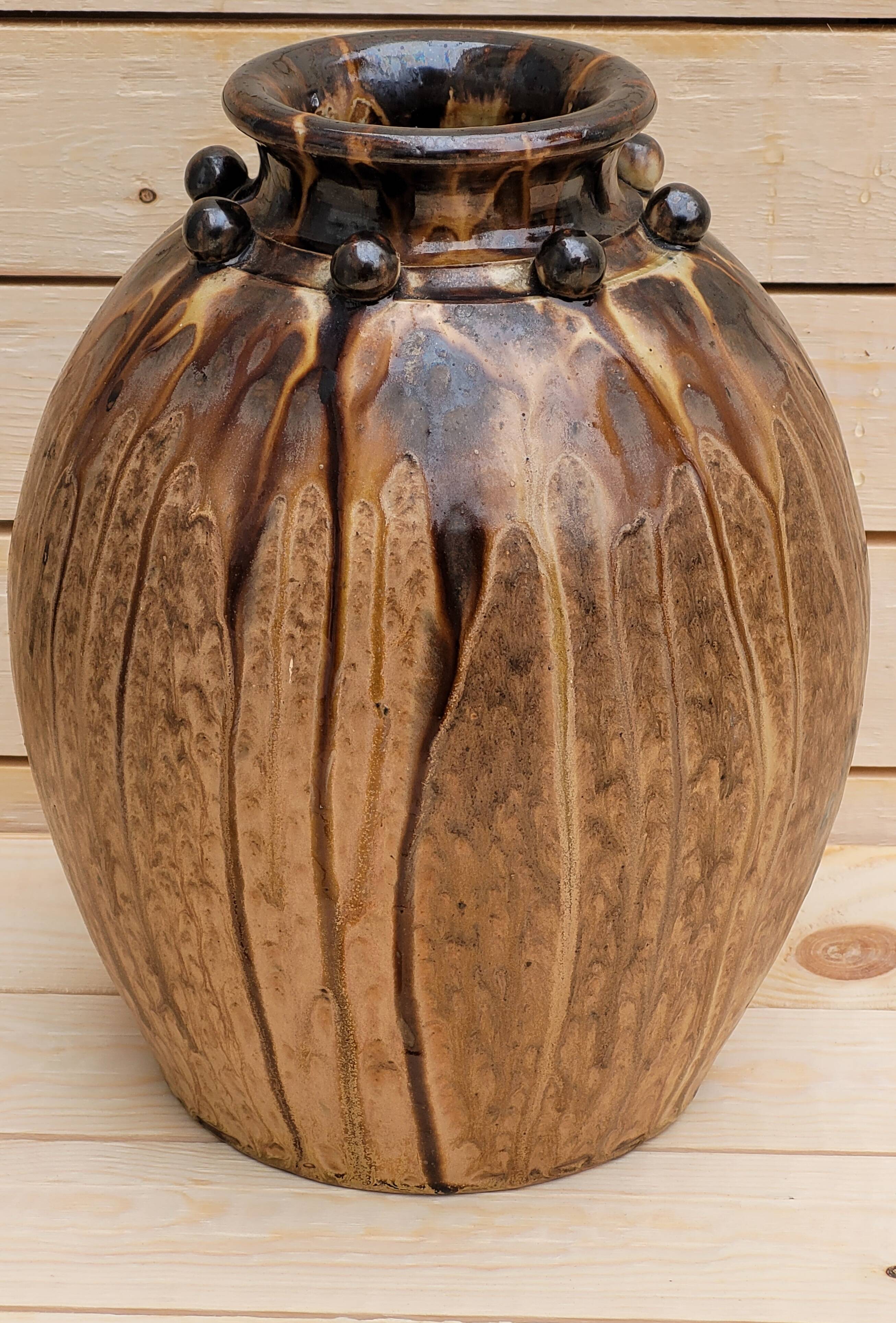 Large enamelled stoneware vase Joseph TALBOT La Borne