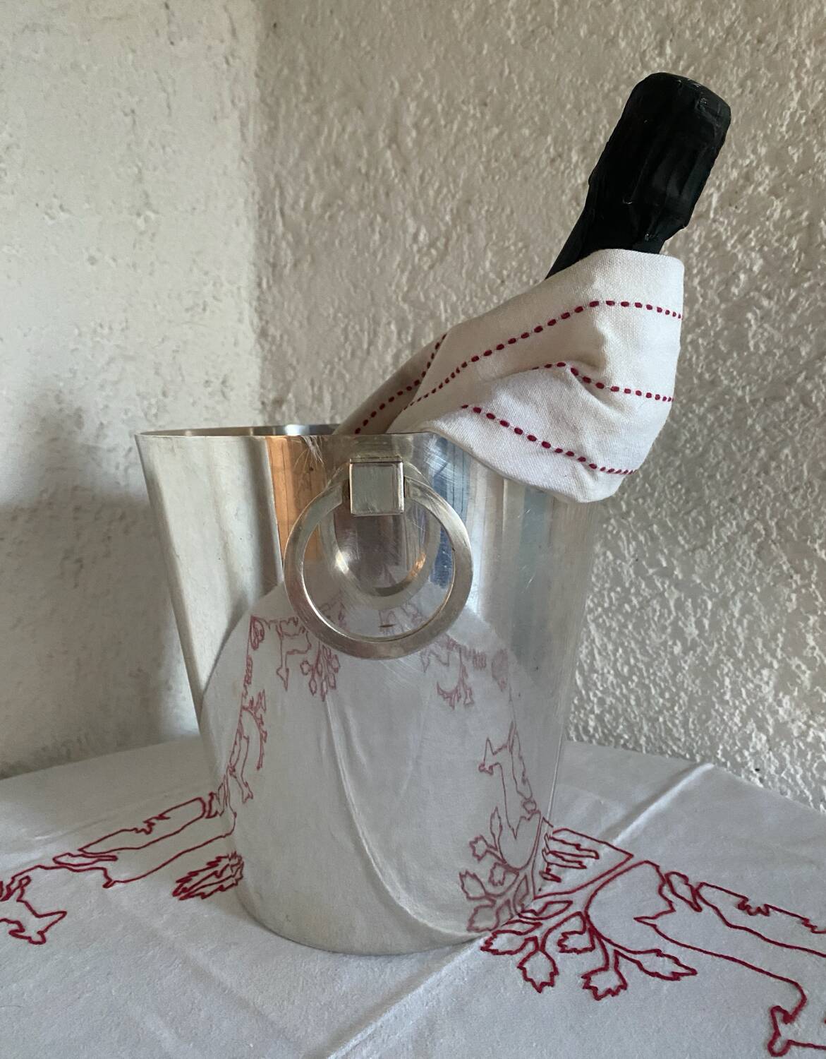 Saint Medard silver-plated metal champagne bucket