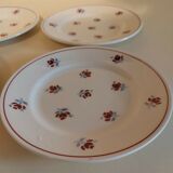 Series of four dessert plates in earthenware Saint Amand décor Rosettes