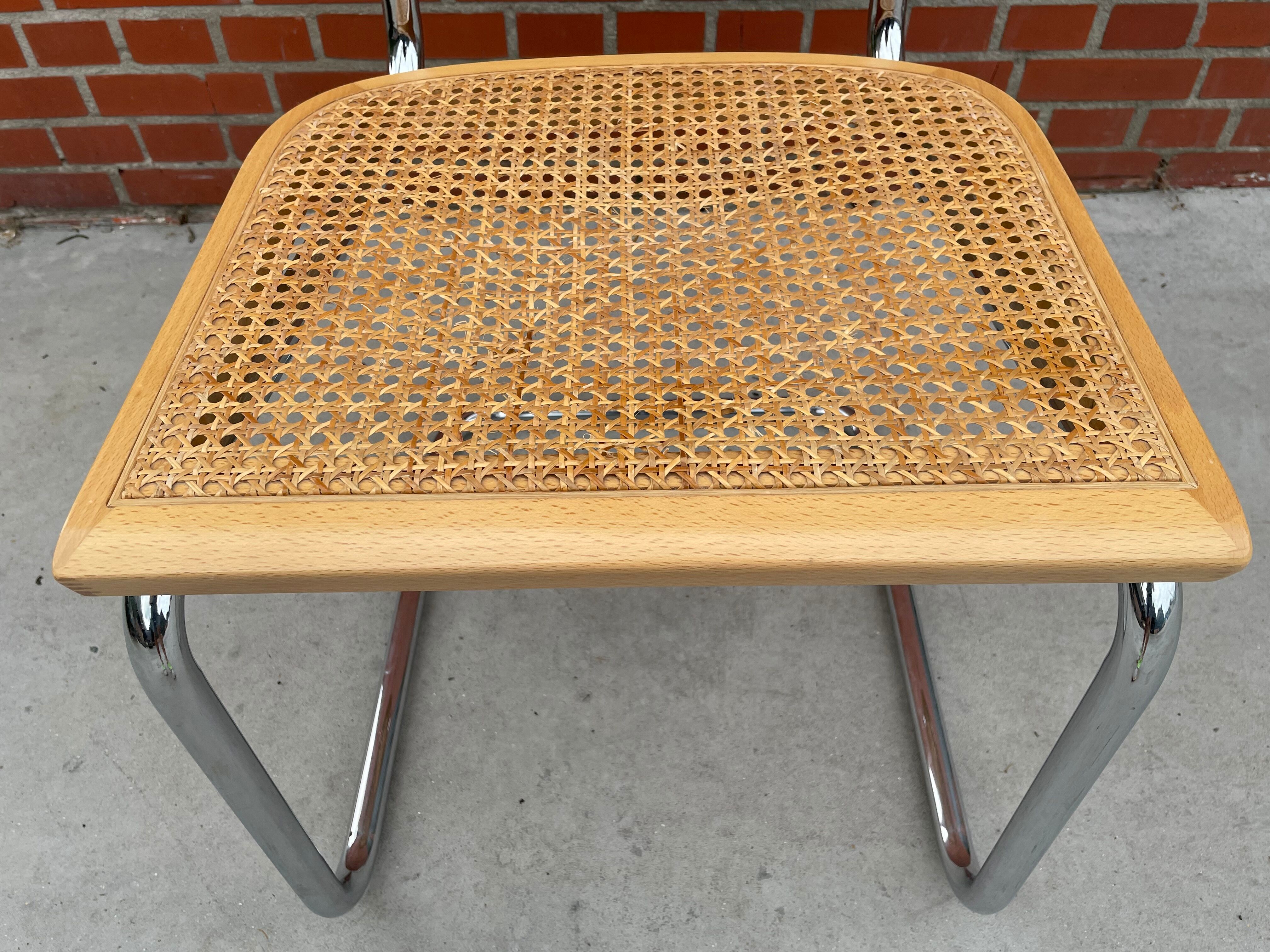 Chair Cesca model by Marcel Breuer with armrests B64