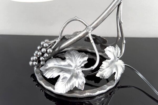 Lampe en Fer Forgé, ''Vigne'', Muller Frères Lunéville, Art Déco, c. 1930