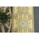 1970s Turkish Oushak Handmade Wool Cotton Yellow Runner 86x335