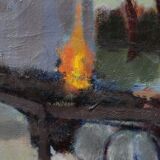 Swedish Artist, Figurative Modern Painting, 1951, Oil on Canvas, Framed