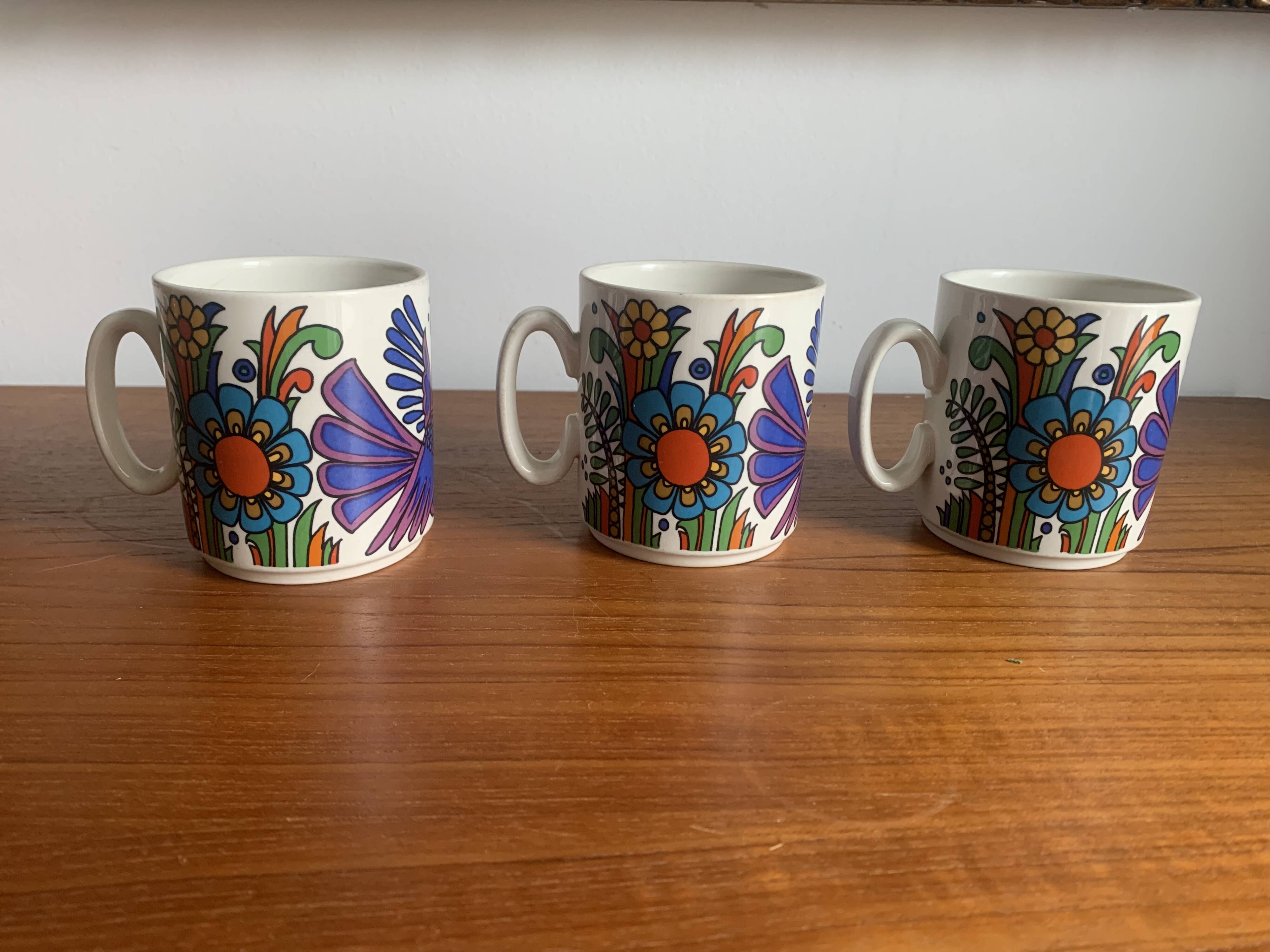 Mugs Set of 3, Villeroy and Boch Acapulco, 1970s