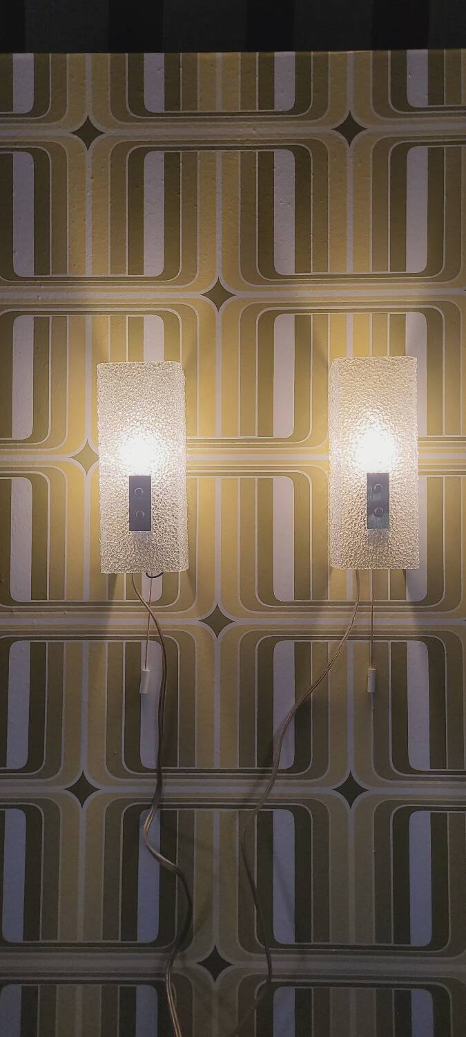 Pair of 60's Perspex wall lights
