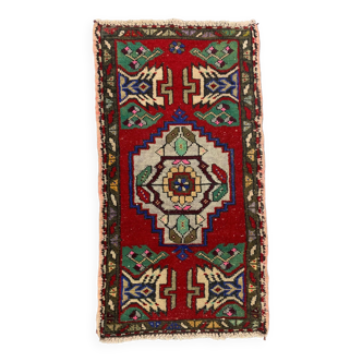 Petit tapis turc vintage 93x50 cm, Short Runner, Tribal, Shabby, Mini Tapis