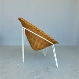 VINTAGE SALON IN RATTAN AND METAL. 1960