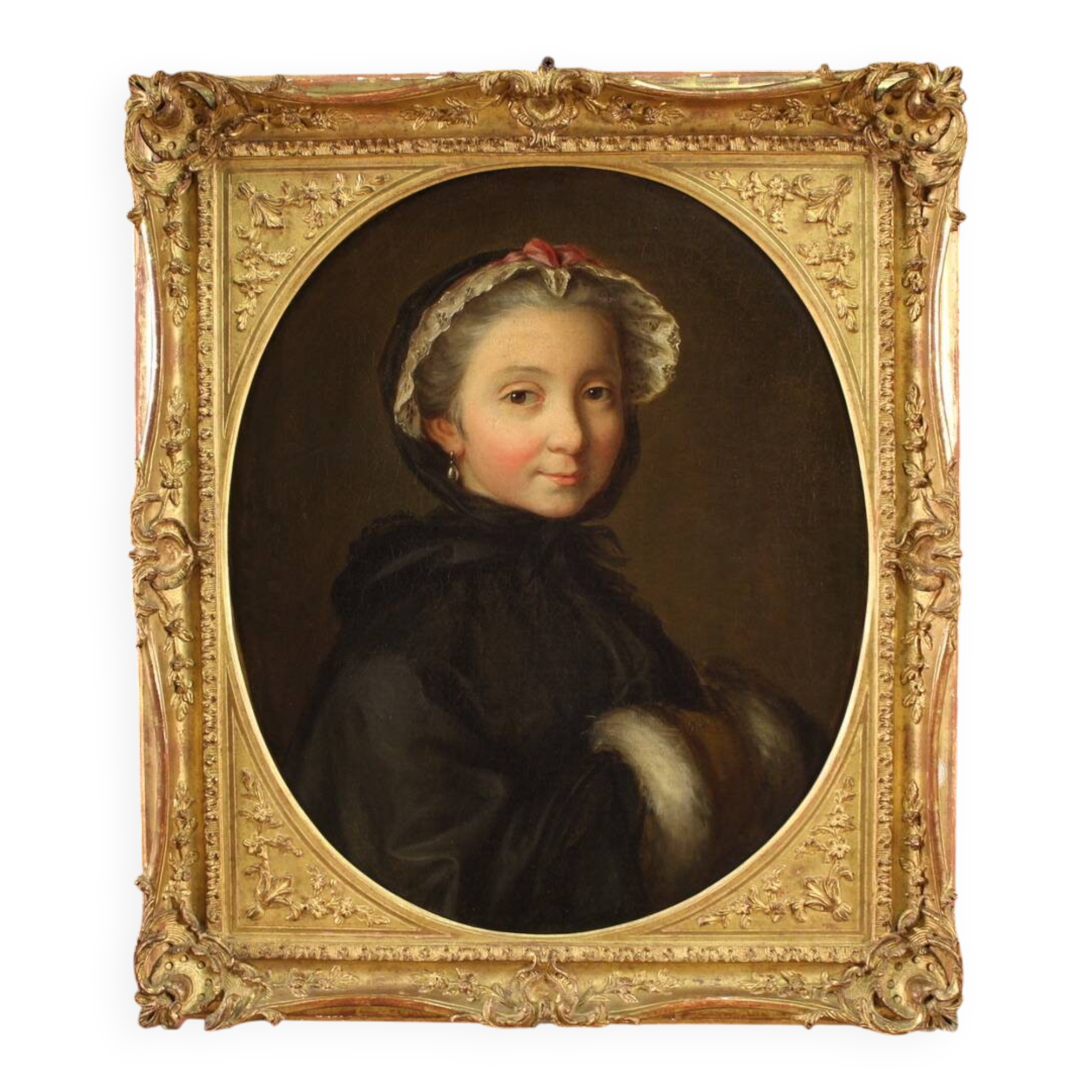18th century Italian painting, portrait of a young lady