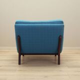 Fauteuil bleu, design danois, années 1960, production : Danemark