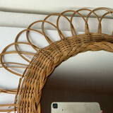 Vintage wicker mirror