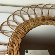 Vintage wicker mirror