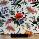 Vintage gold metal flowers tray