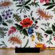 Vintage gold metal flowers tray