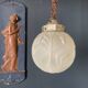 Art Deco molded glass globe pendant light, 1930