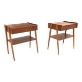 Set of 2 Scandinavian teak bedside tables, Carlström, Sweden, 1960