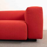 Vitra modular soft 5-seat sofa by Jasper Morrison in red Fabric