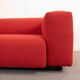 Vitra modular soft 5-seat sofa by Jasper Morrison in red Fabric