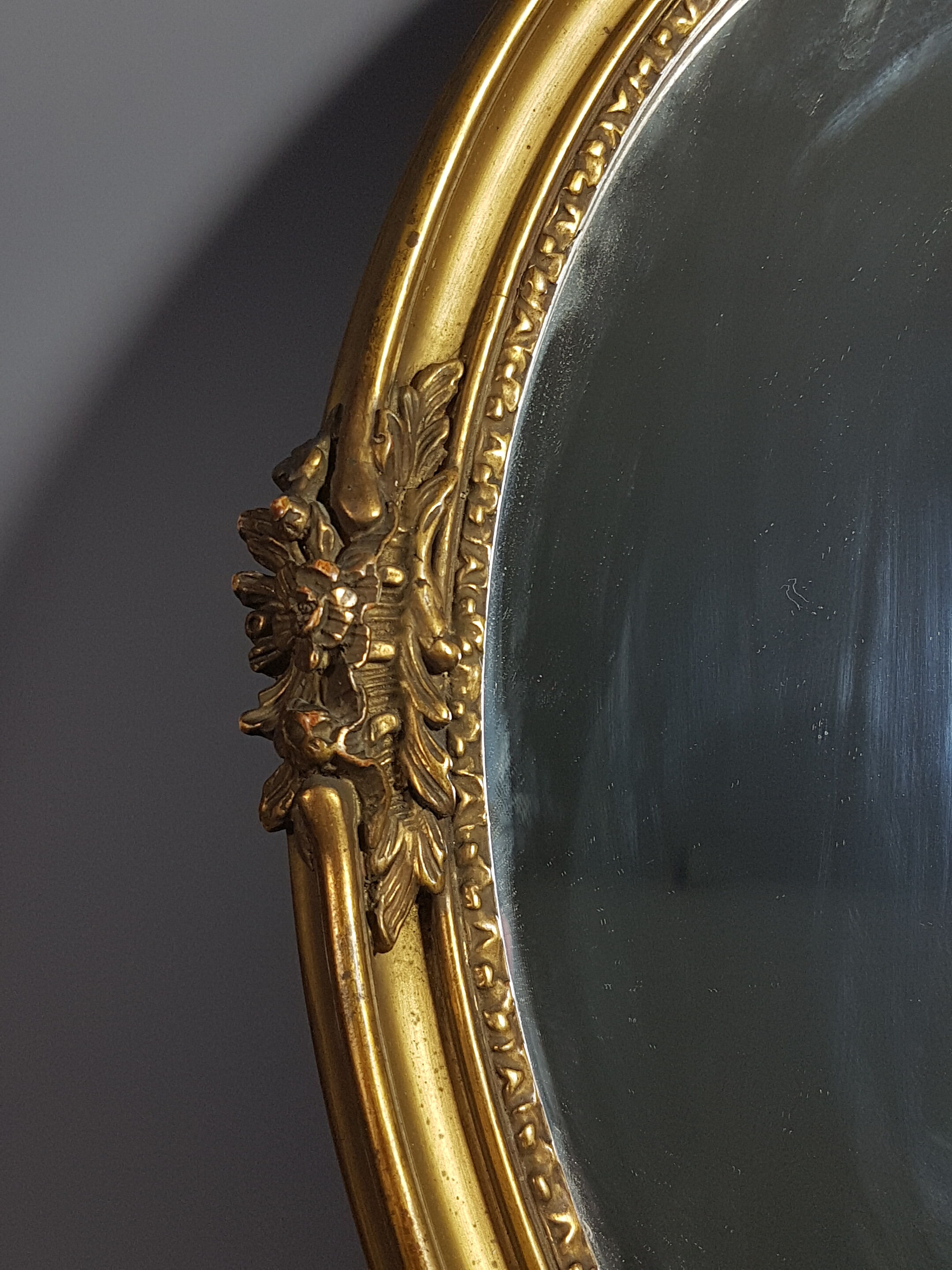 Mirror in beautiful oval frame 19th style Louis XV 44x32 cm SB132