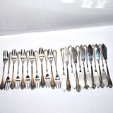 Set de 24 couverts à poisson vintage en métal argenté reneka