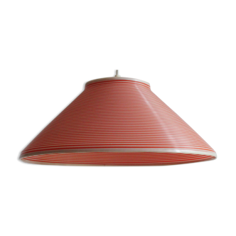 Red Cellulose pendant light, France 1950