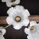 Empire bronze chandelier with 4 lights in glass tulips