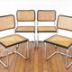 4 Cesca B32 Breuer chairs made in Italy - re-caned seats.