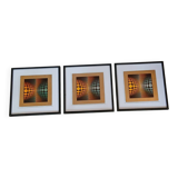 Optical Art Triptych - Victor Vasarely - 3 Frames 40x40cm
