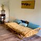 Rattan bench bed
