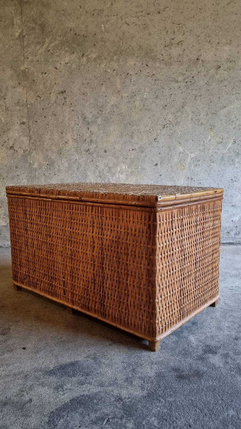 Vintage rattan trunk