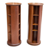 Paire de sellettes pivotantes en bois