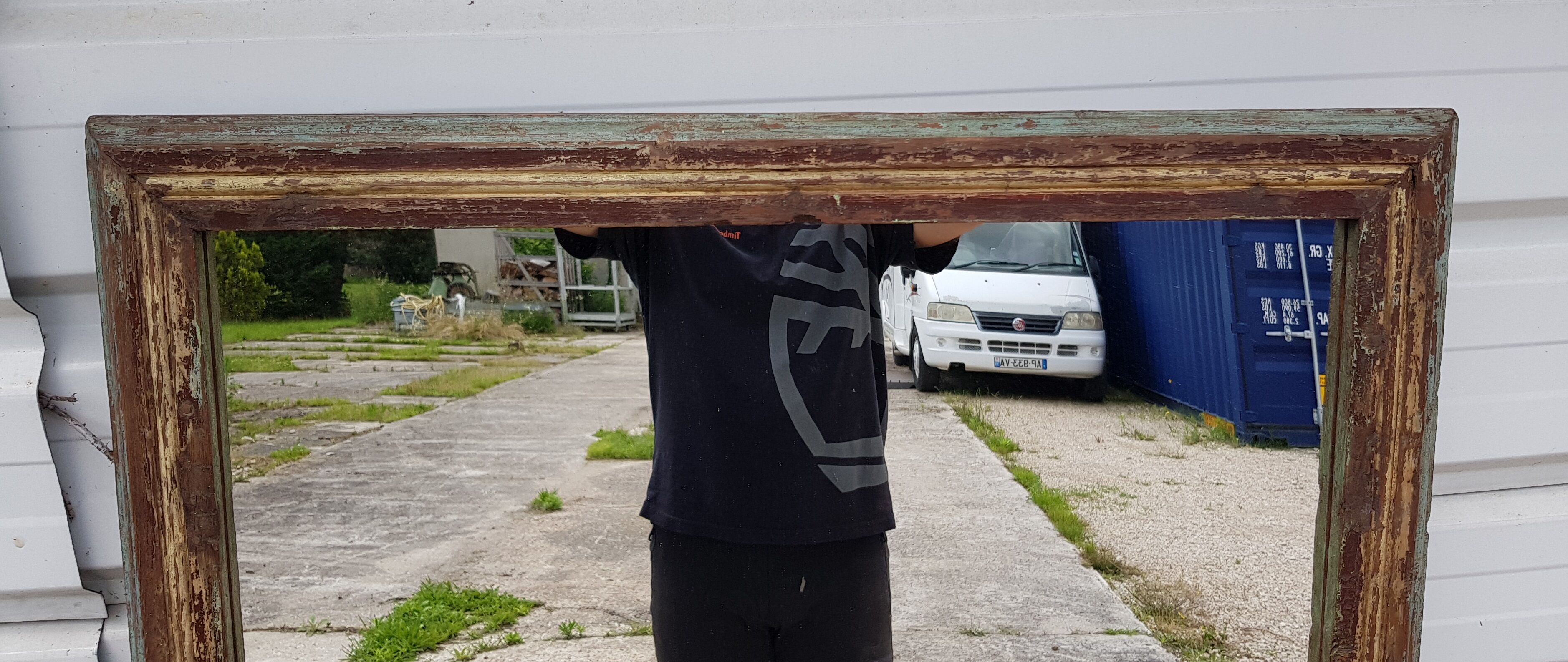 Old Burmese teak mirror