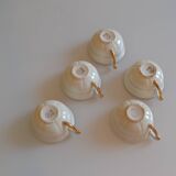 5 earthenware coffee or tea cups from saint amand france 1950