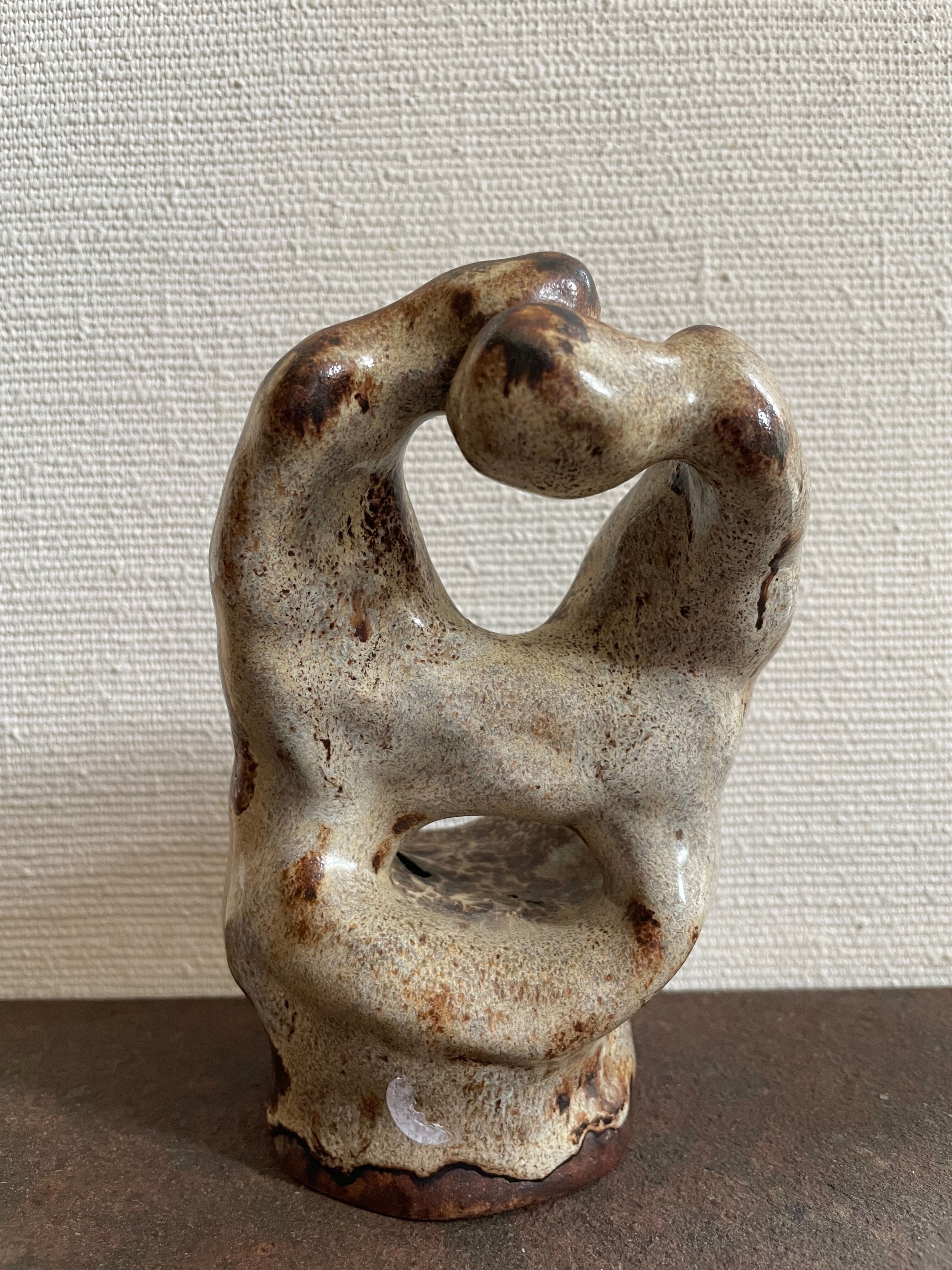 Ceramic sculpture couple that embraces, Rodin XXth