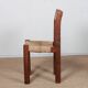 Set of 4 straw-seated wooden chairs, 1950.