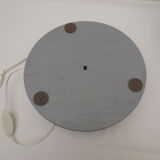 White globe table lamp support grey wood bead